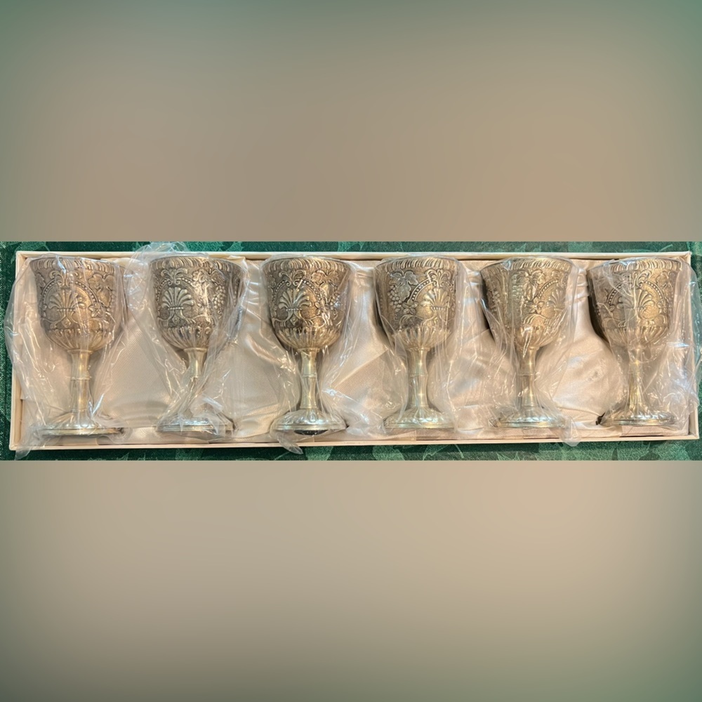 Vintage Raimond silver miniature goblets from Japan